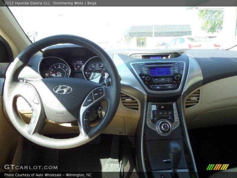 Shimmering White / Beige 2013 Hyundai Elantra GLS