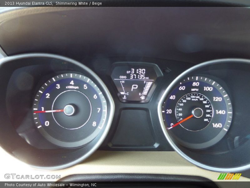 Shimmering White / Beige 2013 Hyundai Elantra GLS