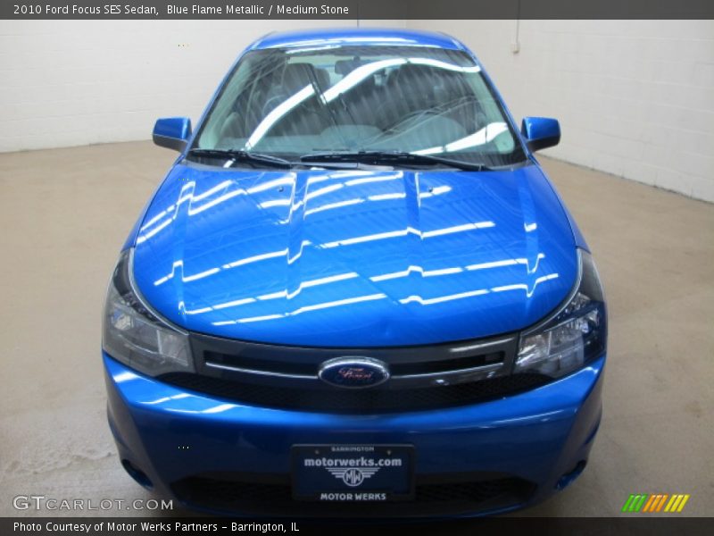 Blue Flame Metallic / Medium Stone 2010 Ford Focus SES Sedan