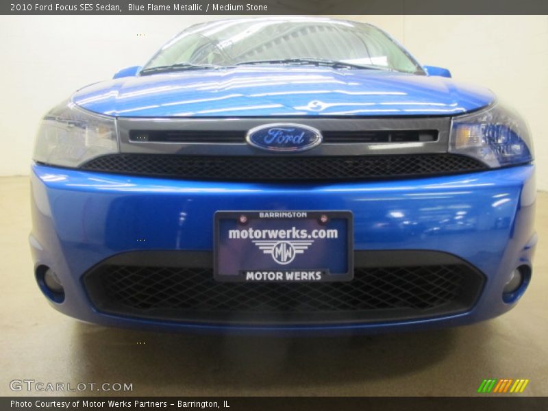 Blue Flame Metallic / Medium Stone 2010 Ford Focus SES Sedan