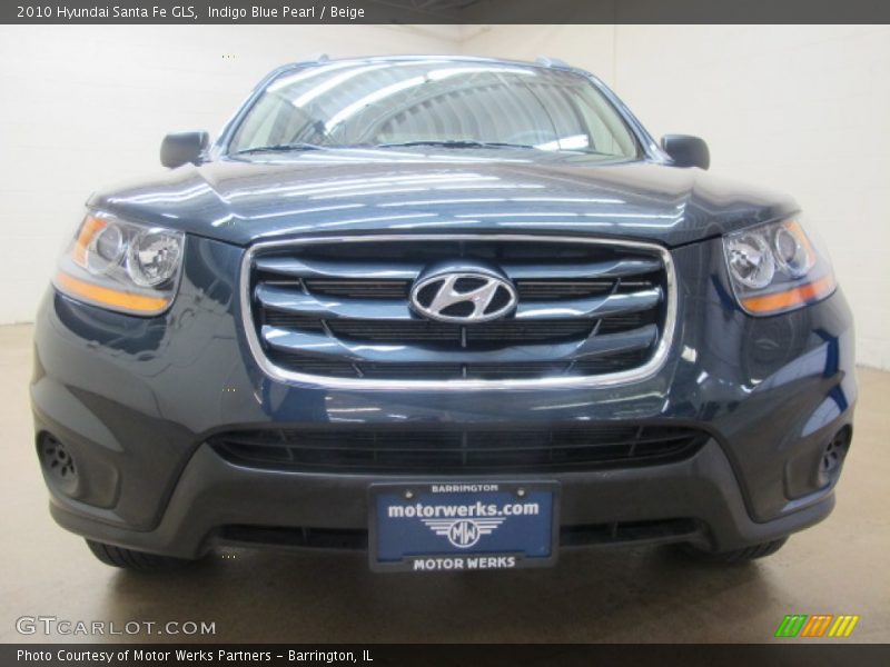 Indigo Blue Pearl / Beige 2010 Hyundai Santa Fe GLS