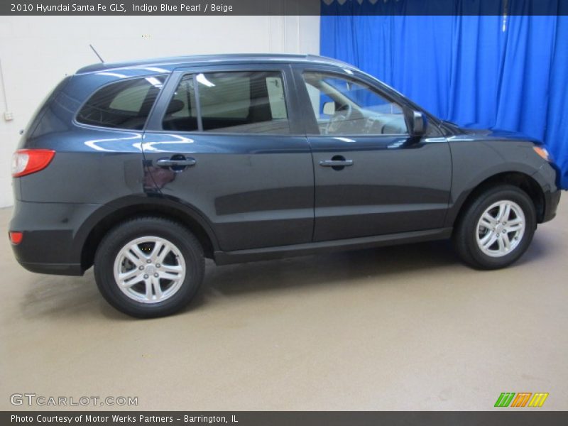 Indigo Blue Pearl / Beige 2010 Hyundai Santa Fe GLS