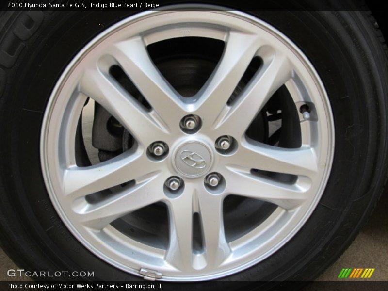 Indigo Blue Pearl / Beige 2010 Hyundai Santa Fe GLS