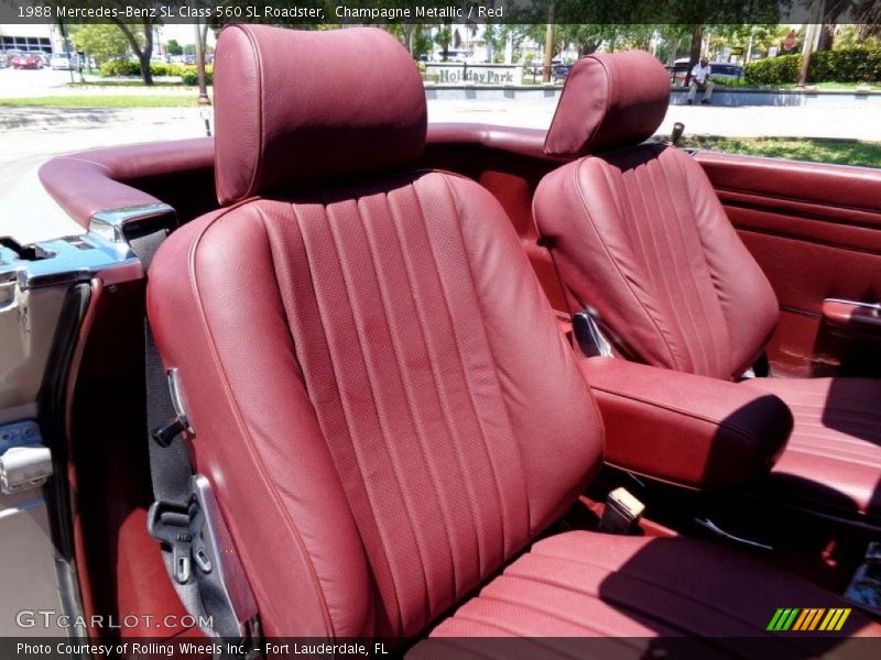 Champagne Metallic / Red 1988 Mercedes-Benz SL Class 560 SL Roadster