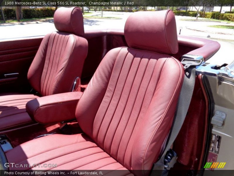 Champagne Metallic / Red 1988 Mercedes-Benz SL Class 560 SL Roadster
