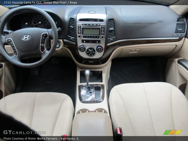 Indigo Blue Pearl / Beige 2010 Hyundai Santa Fe GLS