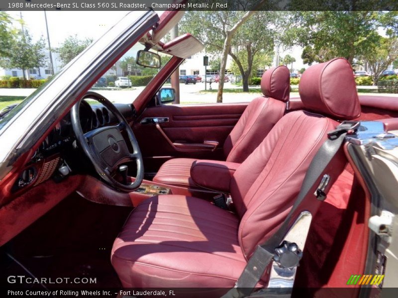 Champagne Metallic / Red 1988 Mercedes-Benz SL Class 560 SL Roadster