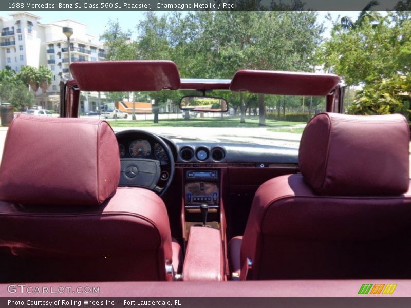 Champagne Metallic / Red 1988 Mercedes-Benz SL Class 560 SL Roadster