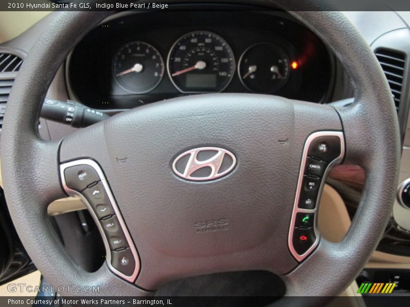Indigo Blue Pearl / Beige 2010 Hyundai Santa Fe GLS