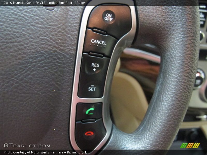 Indigo Blue Pearl / Beige 2010 Hyundai Santa Fe GLS