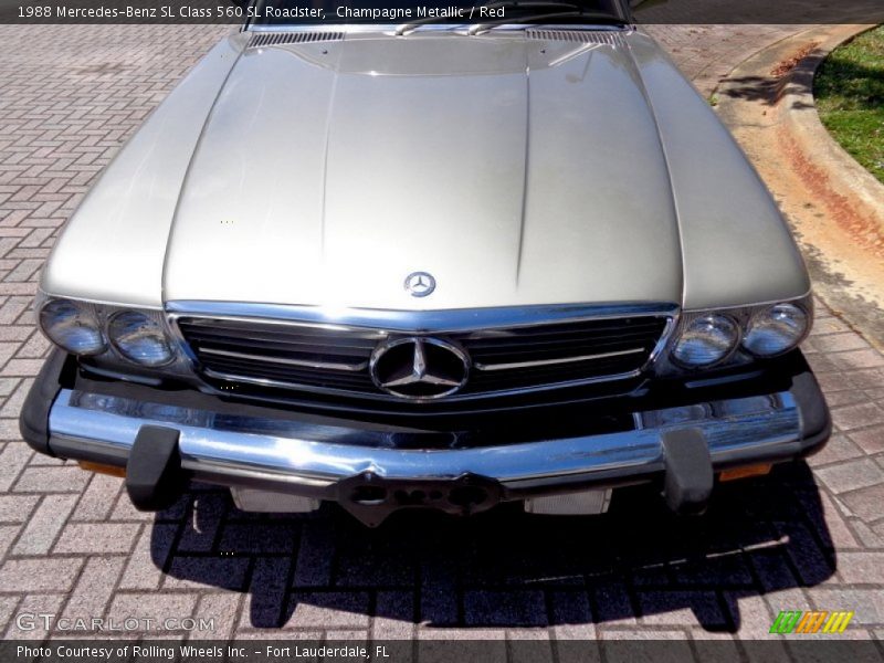Champagne Metallic / Red 1988 Mercedes-Benz SL Class 560 SL Roadster