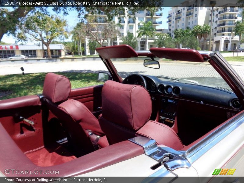 Champagne Metallic / Red 1988 Mercedes-Benz SL Class 560 SL Roadster