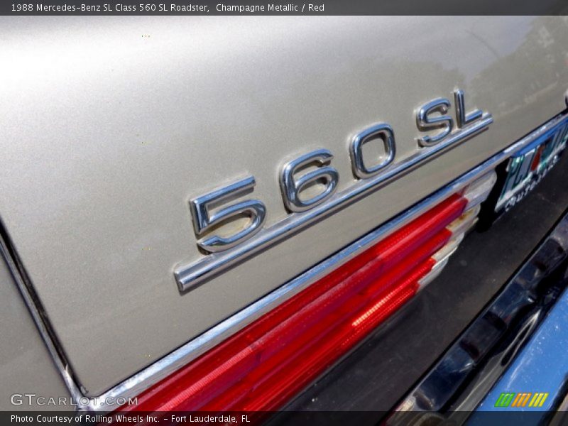 Champagne Metallic / Red 1988 Mercedes-Benz SL Class 560 SL Roadster