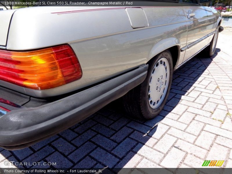 Champagne Metallic / Red 1988 Mercedes-Benz SL Class 560 SL Roadster