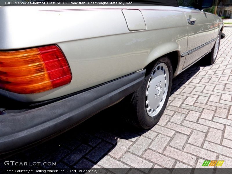 Champagne Metallic / Red 1988 Mercedes-Benz SL Class 560 SL Roadster