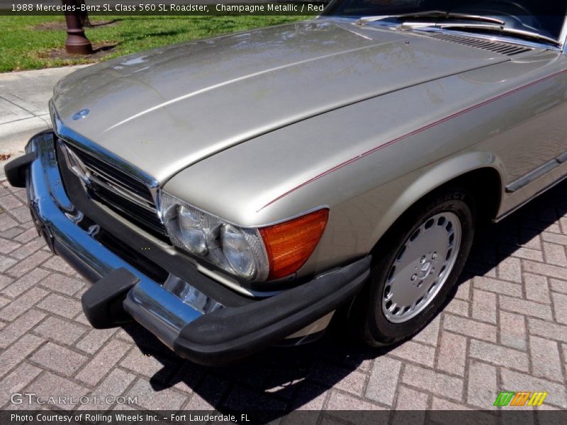 Champagne Metallic / Red 1988 Mercedes-Benz SL Class 560 SL Roadster