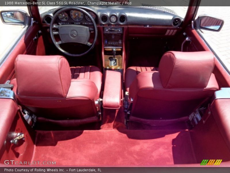 Champagne Metallic / Red 1988 Mercedes-Benz SL Class 560 SL Roadster