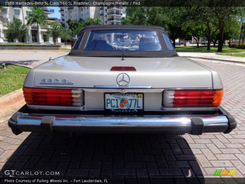 Champagne Metallic / Red 1988 Mercedes-Benz SL Class 560 SL Roadster