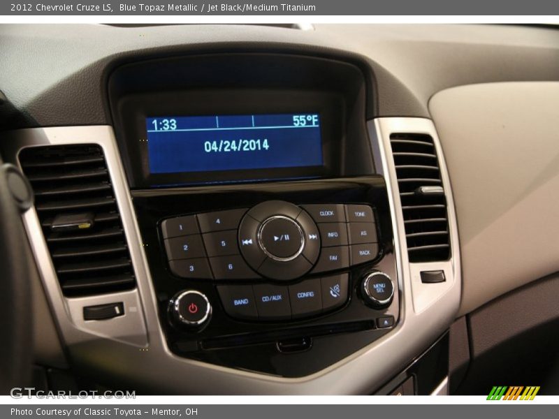 Blue Topaz Metallic / Jet Black/Medium Titanium 2012 Chevrolet Cruze LS