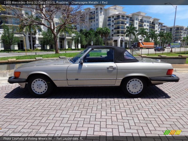 Champagne Metallic / Red 1988 Mercedes-Benz SL Class 560 SL Roadster