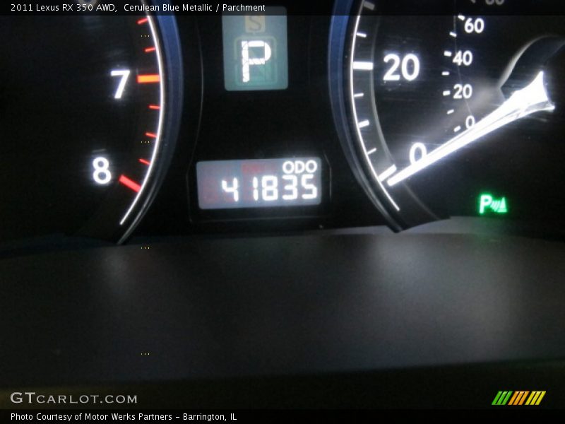 Cerulean Blue Metallic / Parchment 2011 Lexus RX 350 AWD