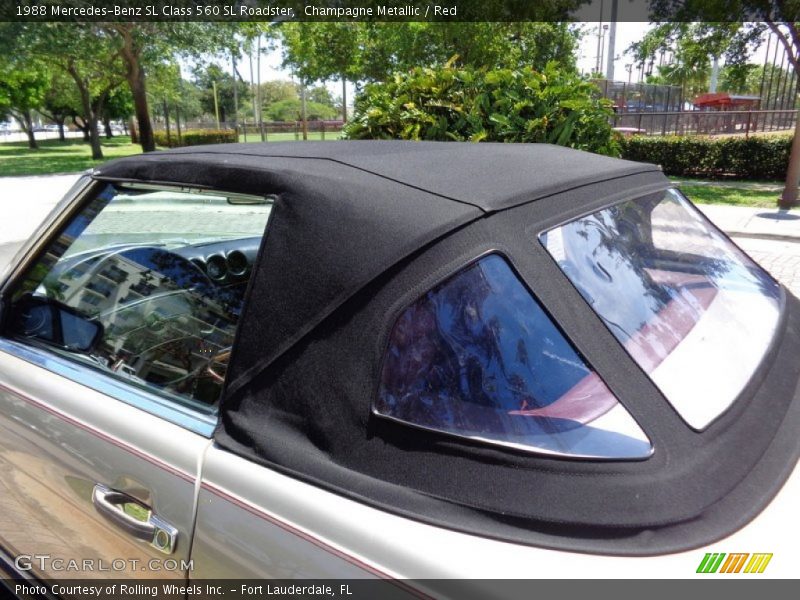 Champagne Metallic / Red 1988 Mercedes-Benz SL Class 560 SL Roadster
