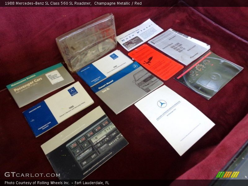 Champagne Metallic / Red 1988 Mercedes-Benz SL Class 560 SL Roadster