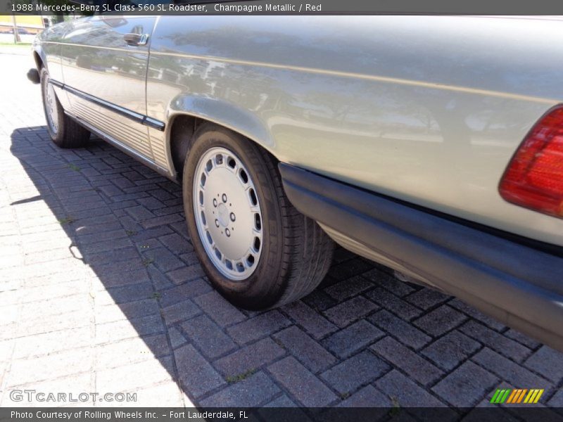 Champagne Metallic / Red 1988 Mercedes-Benz SL Class 560 SL Roadster