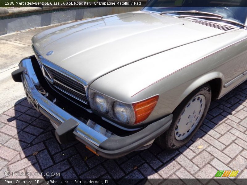 Champagne Metallic / Red 1988 Mercedes-Benz SL Class 560 SL Roadster