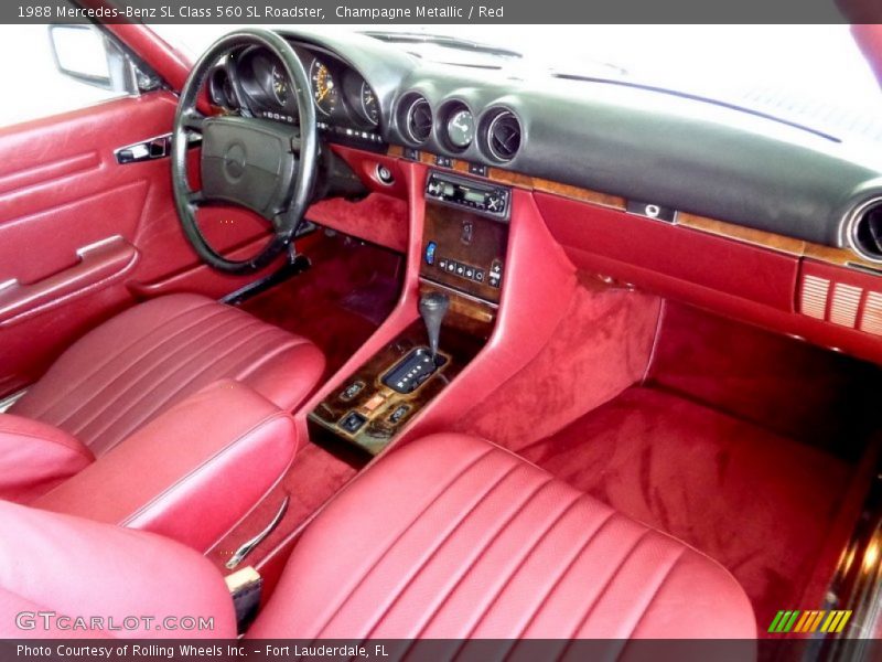 Champagne Metallic / Red 1988 Mercedes-Benz SL Class 560 SL Roadster