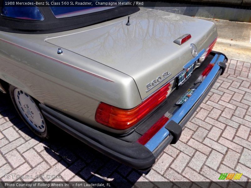 Champagne Metallic / Red 1988 Mercedes-Benz SL Class 560 SL Roadster