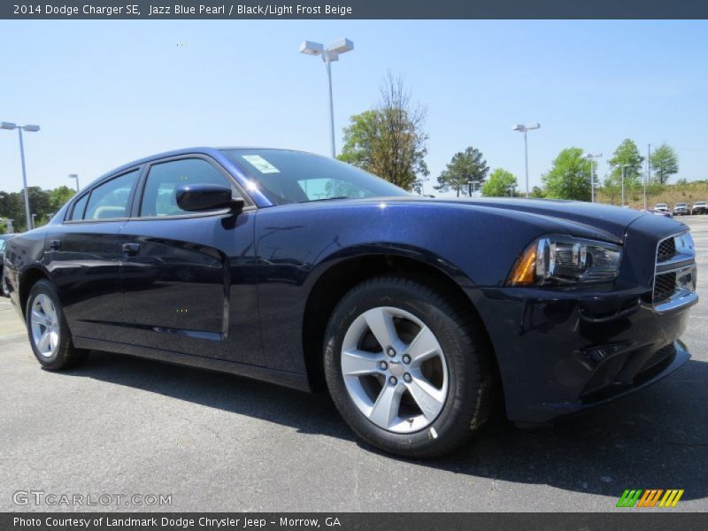 Jazz Blue Pearl / Black/Light Frost Beige 2014 Dodge Charger SE