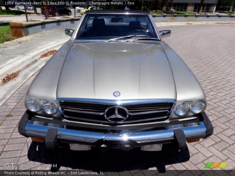 Champagne Metallic / Red 1988 Mercedes-Benz SL Class 560 SL Roadster