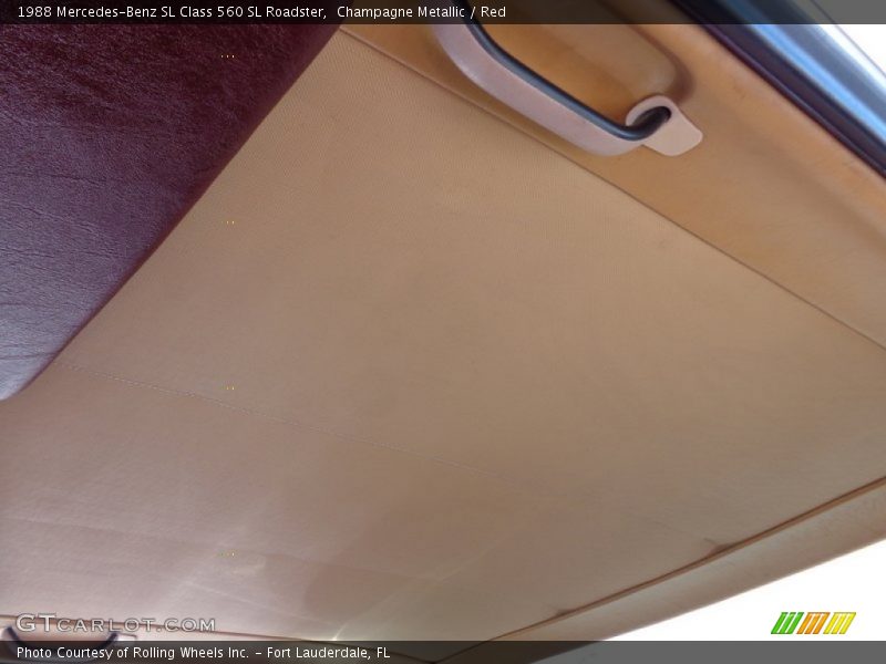 Champagne Metallic / Red 1988 Mercedes-Benz SL Class 560 SL Roadster