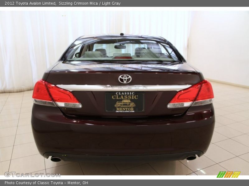 Sizzling Crimson Mica / Light Gray 2012 Toyota Avalon Limited