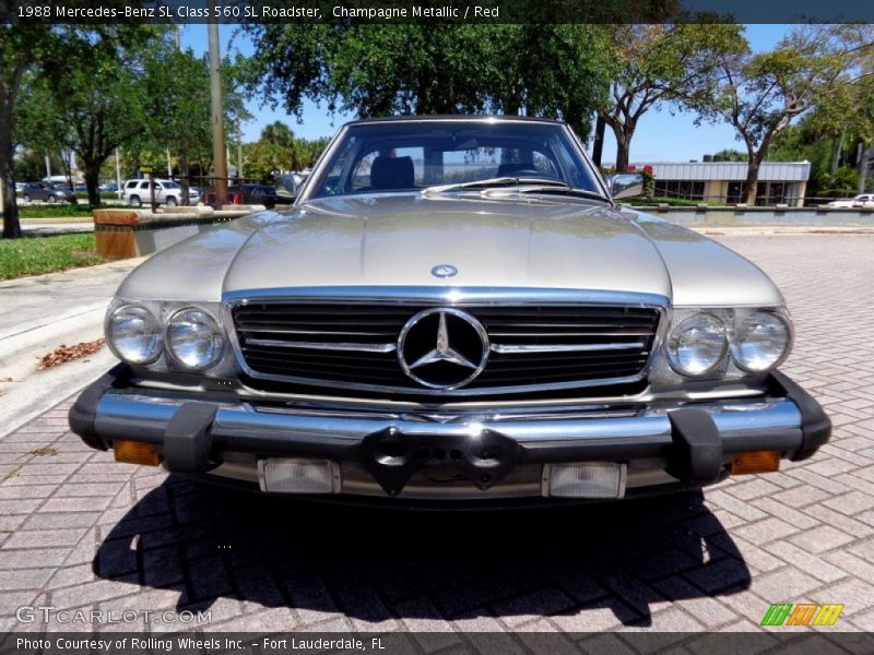 Champagne Metallic / Red 1988 Mercedes-Benz SL Class 560 SL Roadster
