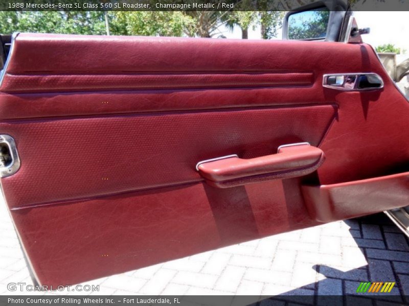 Champagne Metallic / Red 1988 Mercedes-Benz SL Class 560 SL Roadster