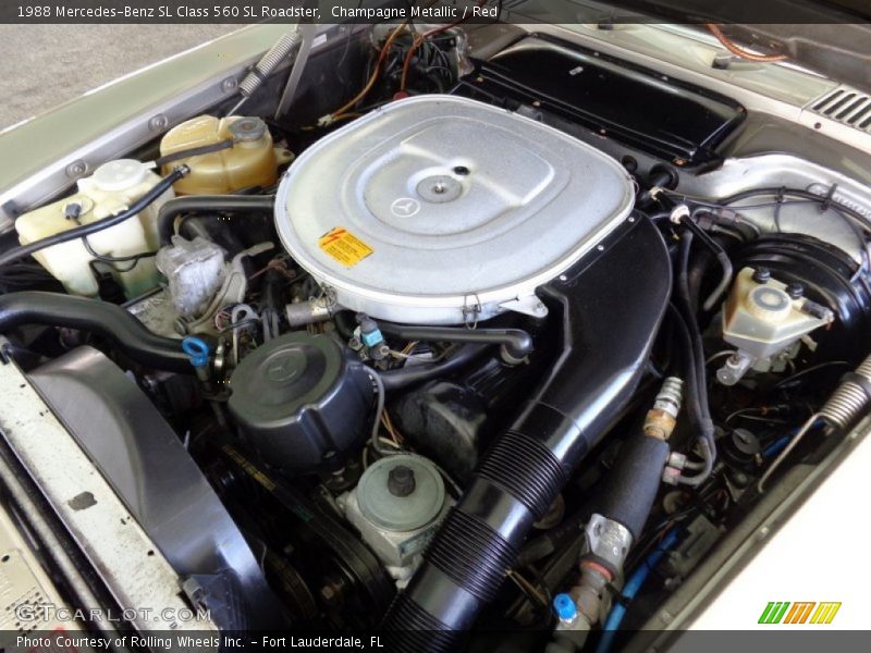 Champagne Metallic / Red 1988 Mercedes-Benz SL Class 560 SL Roadster