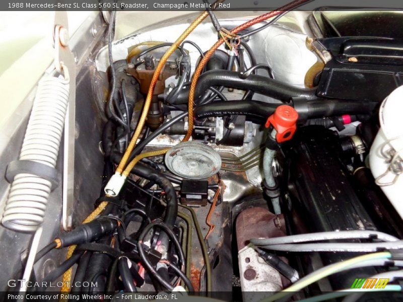 Champagne Metallic / Red 1988 Mercedes-Benz SL Class 560 SL Roadster