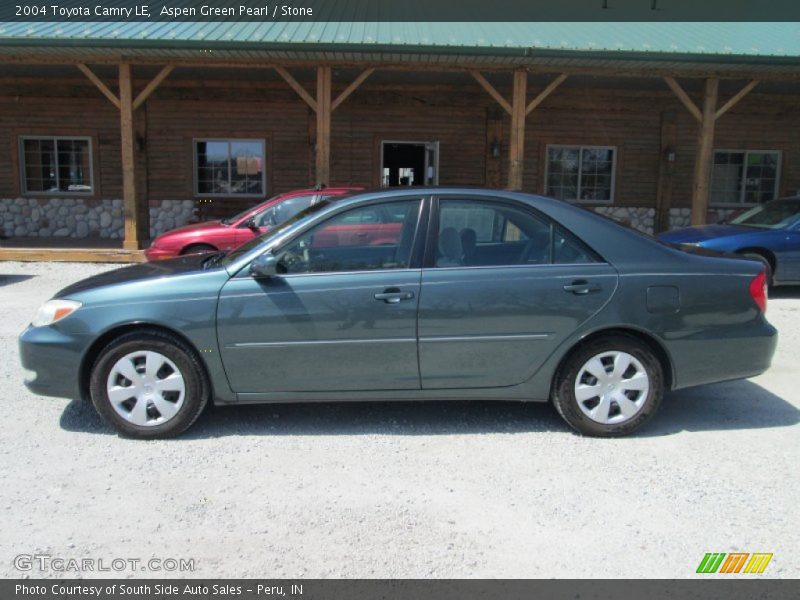 Aspen Green Pearl / Stone 2004 Toyota Camry LE