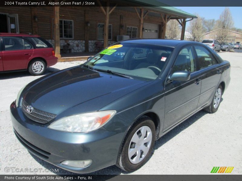 Aspen Green Pearl / Stone 2004 Toyota Camry LE