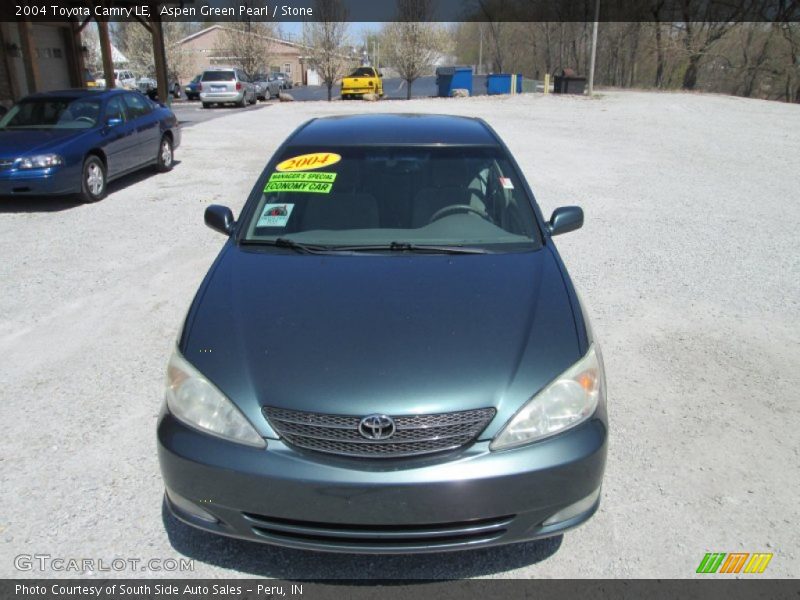 Aspen Green Pearl / Stone 2004 Toyota Camry LE