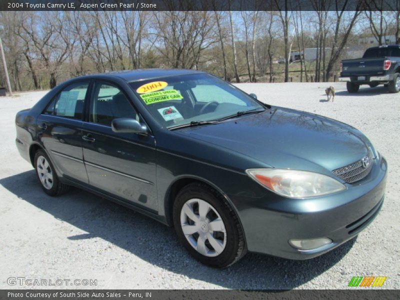 Aspen Green Pearl / Stone 2004 Toyota Camry LE