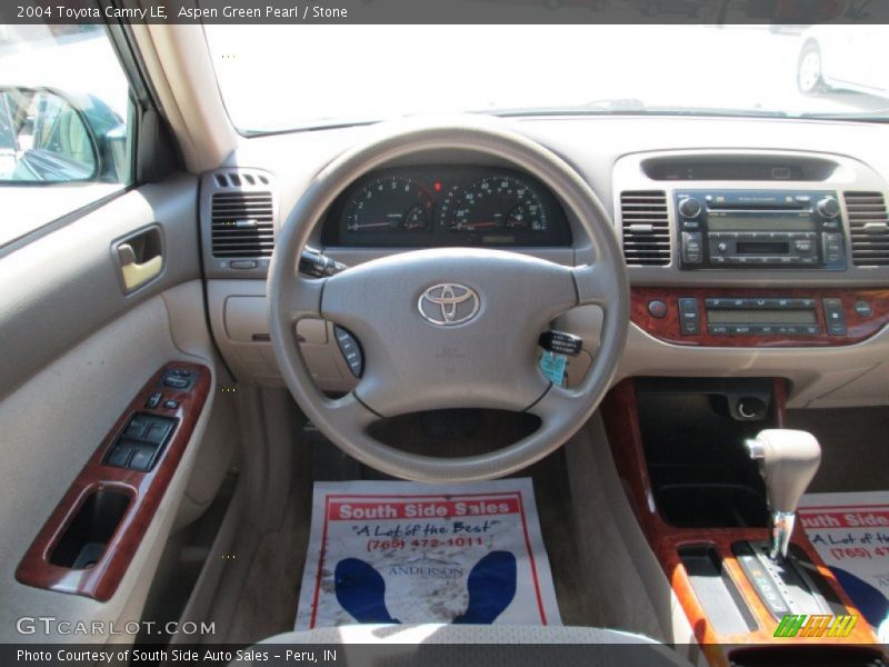 Aspen Green Pearl / Stone 2004 Toyota Camry LE