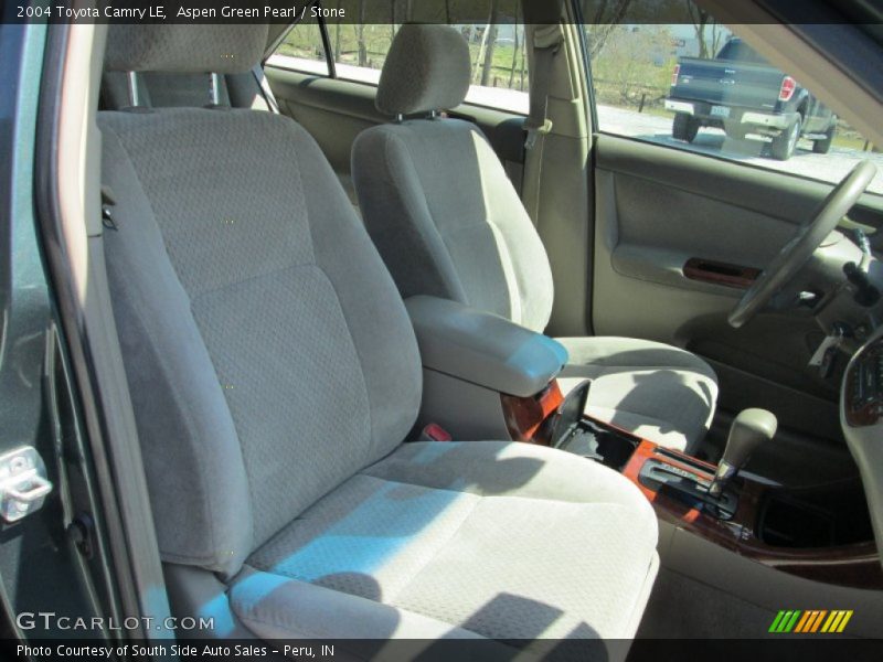 Aspen Green Pearl / Stone 2004 Toyota Camry LE