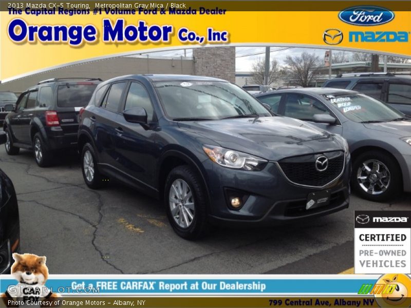 Metropolitan Gray Mica / Black 2013 Mazda CX-5 Touring