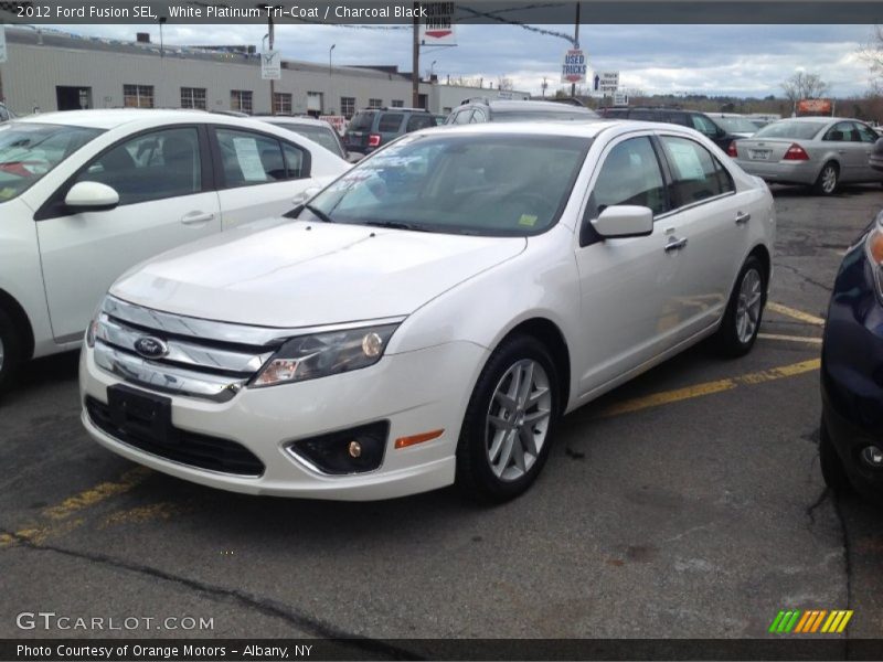 White Platinum Tri-Coat / Charcoal Black 2012 Ford Fusion SEL