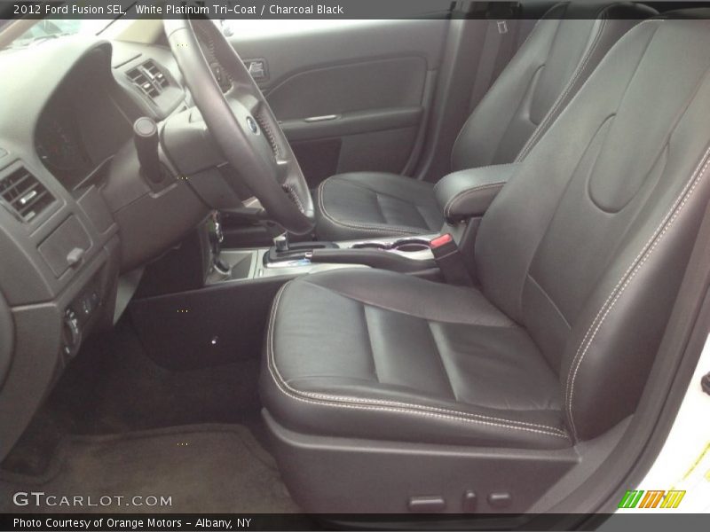 White Platinum Tri-Coat / Charcoal Black 2012 Ford Fusion SEL