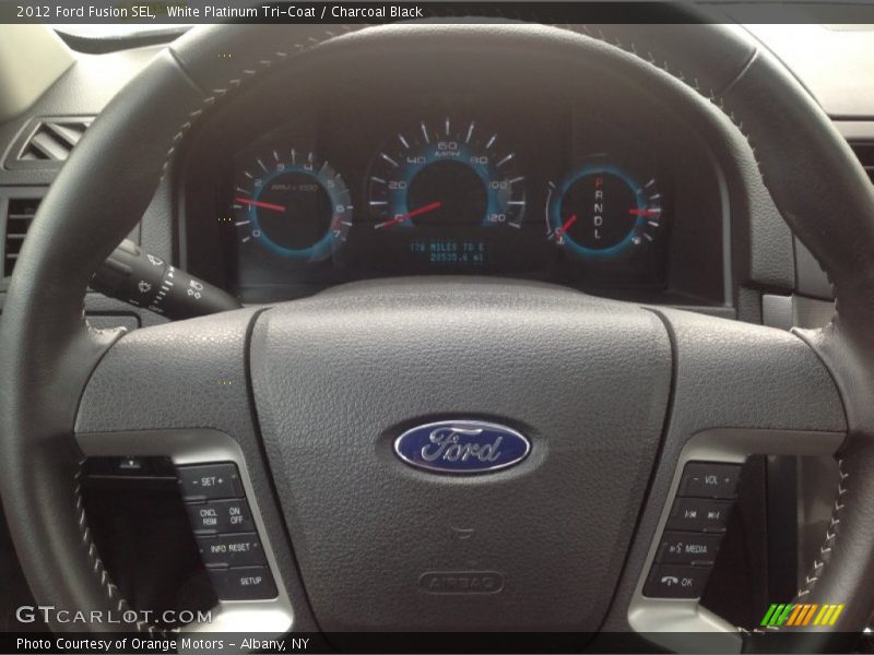 White Platinum Tri-Coat / Charcoal Black 2012 Ford Fusion SEL