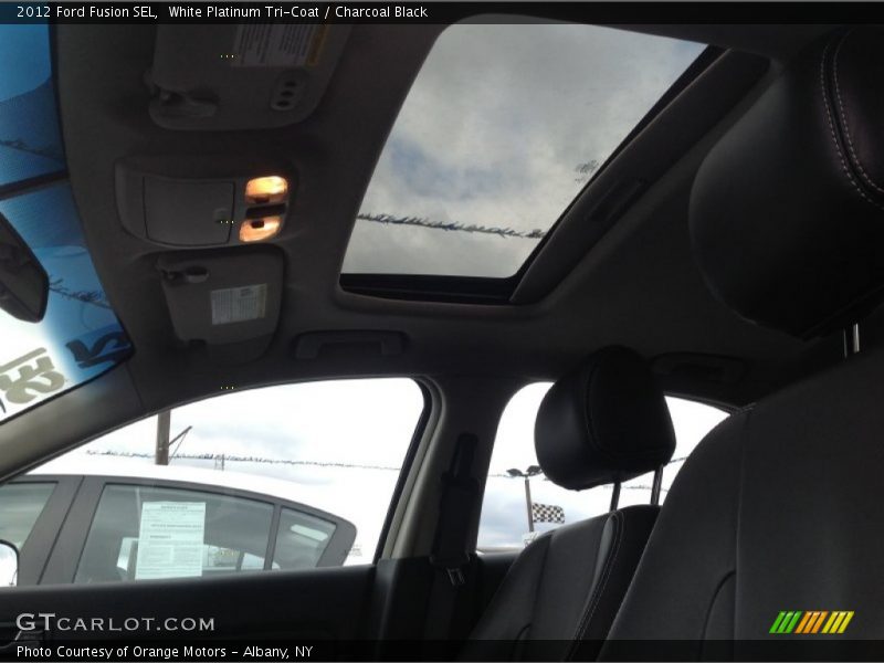 White Platinum Tri-Coat / Charcoal Black 2012 Ford Fusion SEL